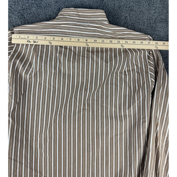 Hollister Mens Shirt Medium Brown Striped Long Sleeve Vintage Style Button Down - Picture 13 of 15